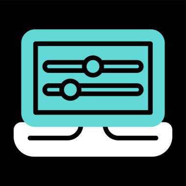 dizüstü bilgisayar simgesi. Web basit tasarım illüstrasyonu