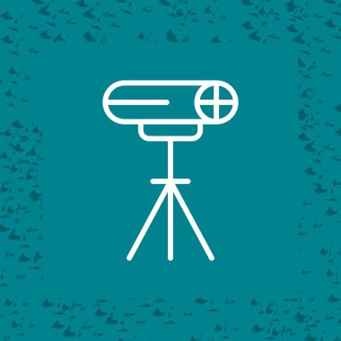 çizgi fotoğraf makinesi simgesi gri arkaplanda izole edildi. Kamera simgesi. Dijital fotoğrafçılık. vektör.