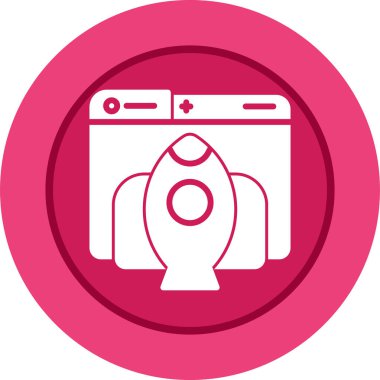 Roket web simgesi, vektör çizim