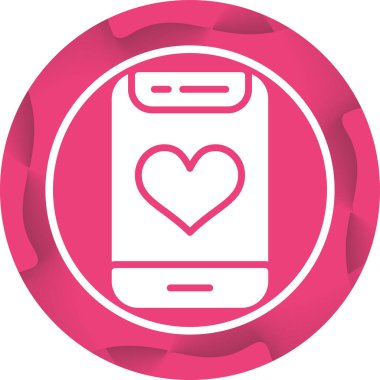 cep telefonu kalp simgesi vektör çizimi