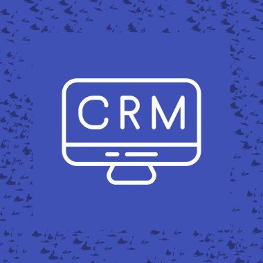 crm simgesi soyut mavi gruplandırmada izole edildi