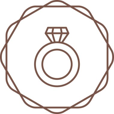 Elmas halka ikonu vektör illüstrasyonu