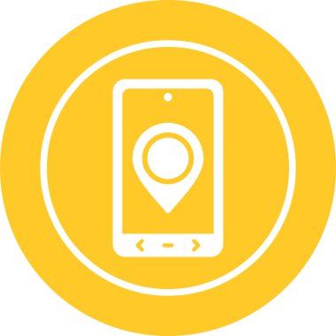 Moda biçimi izole edilmiş arkaplanda mobil konum simgesi