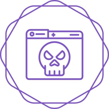 Web simgesi, kafatasının vektör illüstrasyonu