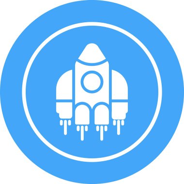 Uzay gemisi. Web simgesi basit illüstrasyon