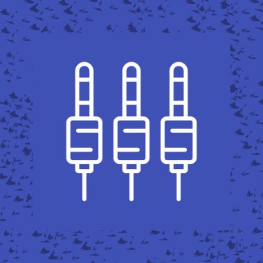 Mavi hat elektrik çıkış simgesi mavi arkaplanda izole edildi. Elektrik prizi. Rosette sembolü. Vektör İllüstrasyonu