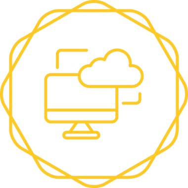 Bulut hesaplama teknolojisi simgesi. vektör illüstrasyonu