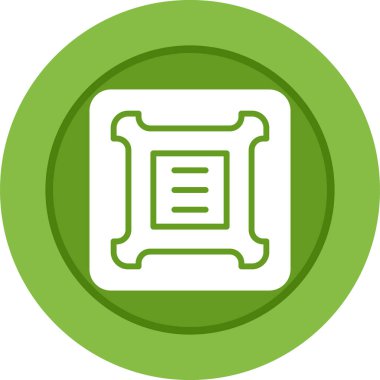 Yeşil ve beyaz bir ikonun vektör illüstrasyonu