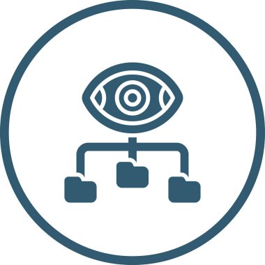 Göz simgesi. Web için parmak izi vektör simgelerinin özet çizimi