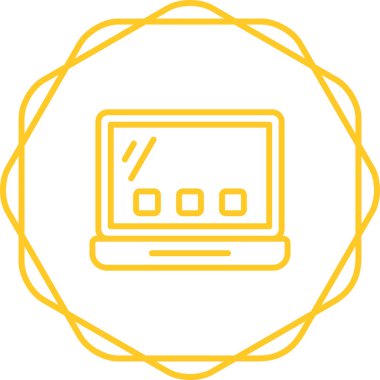 dizüstü bilgisayar simgesi. Web basit tasarım illüstrasyonu