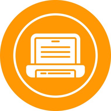 dizüstü bilgisayar simgesi. Web basit tasarım illüstrasyonu