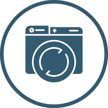 çamaşır makinesi dairesel vektör simgesi