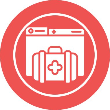 İlk yardım çantası. Web simgesi basit illüstrasyon