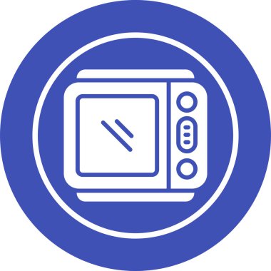 Mikrodalga. Web simgesi basit illüstrasyon