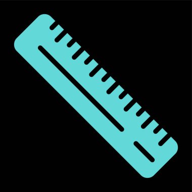 Düz cetvel ağ simgesi, vektör illüstrasyonu