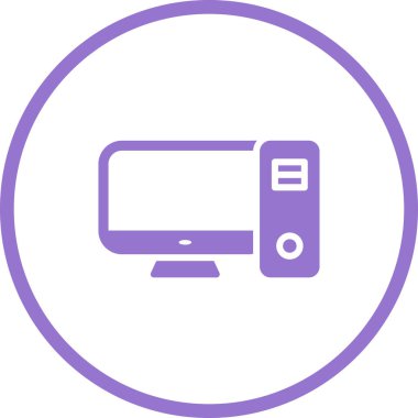 Masaüstü Bilgisayar Web simgesi vektör çizimi