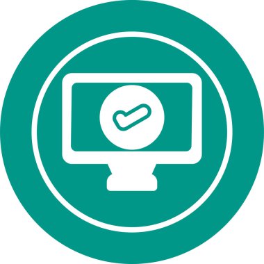 Monitör yuvarlak vektör simgesi