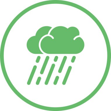 Yağmur bulutu ikonu yuvarladı. vektör