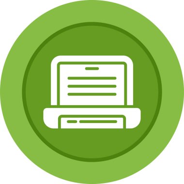 dizüstü bilgisayar simgesi. Web basit tasarım illüstrasyonu