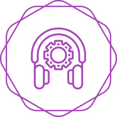 kulaklık web simgesi, vektör çizim