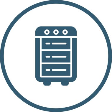 Sunucu Rack web simgesi vektör illüstrasyonu