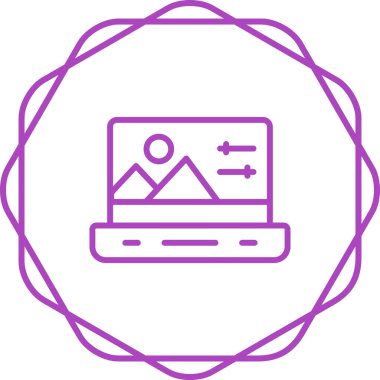 Dizüstü bilgisayar simgesi vektör çizimi