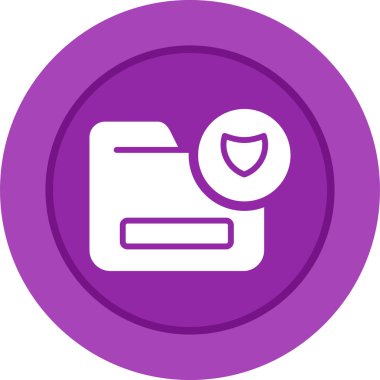 Belge Güvenlik Web simgesi vektör illüstrasyonu