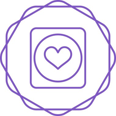 güzel kalp çizgisi vektör simgesi