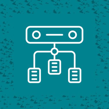 Yeşil arka planda mavi çizgi elektrik kablosu simgesi izole edildi. Elektrik kablosu bağlantısı. vektör illüstrasyonu