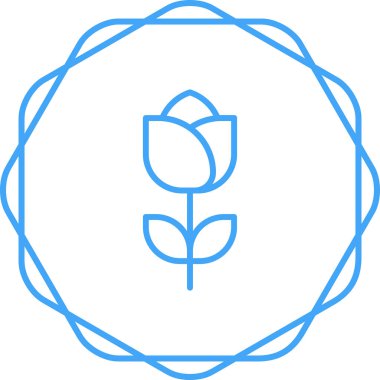 beautiful flower vector line icon