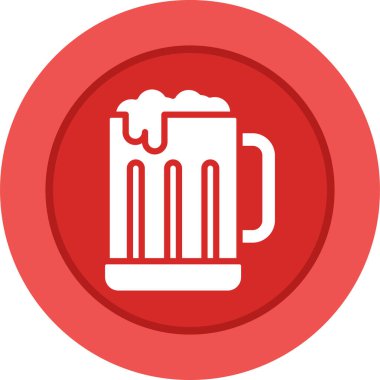 bira kupası düz daire vektör ikonu tasarımı