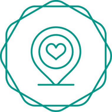 Aşk kalp yuvarlak vektör simgesi