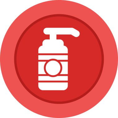 sabun dağıtıcı ikonu. Uzun gölgeli bir dairenin vektör çizimi. düz tasarım biçimi.