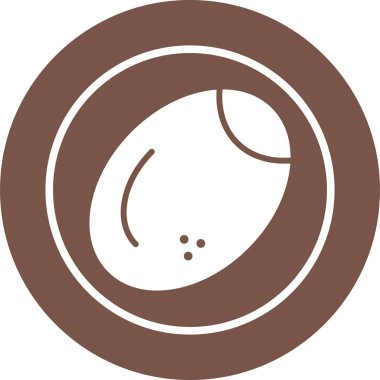 Bir beyaz simge ve bir kahvenin vektör çizimi