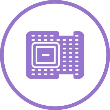 İşlemci web simgesi vektör illüstrasyonu