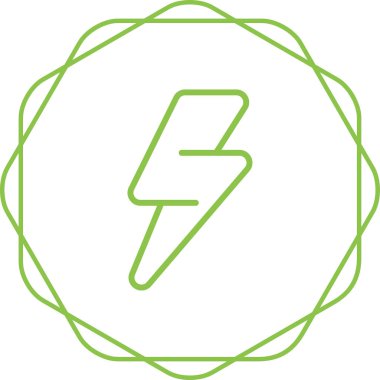 Elektrik güç vektör simgesi. İnce çizgi tarzı. eko sembolü.