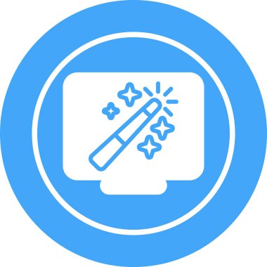 Masaüstü Bilgisayar Web simgesi vektör çizimi