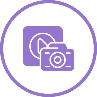 Fotoğraf makinası. Web simgesi basit illüstrasyon