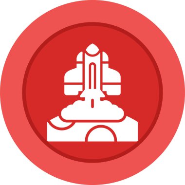 Roket web simgesi, vektör çizim