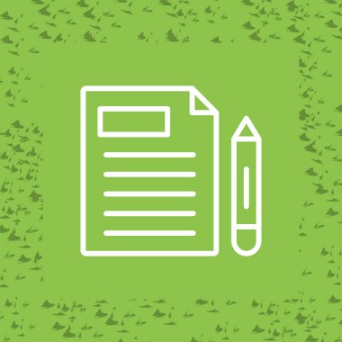 yeşil arkaplandaki not defteri kağıt simgesi