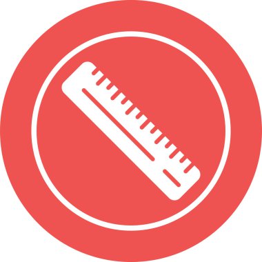 Düz cetvel ağ simgesi, vektör illüstrasyonu