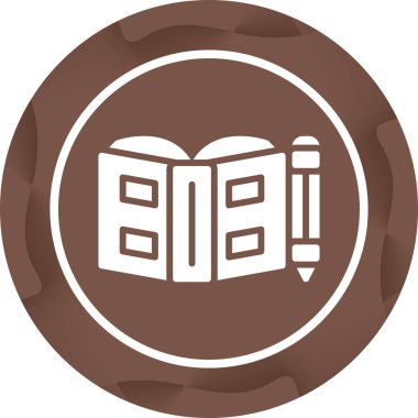 Kitap ve kalem ikonu vektör illüstrasyonunu aç 