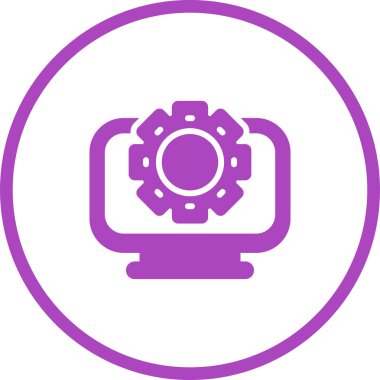 Masaüstü Bilgisayar Web simgesi vektör çizimi