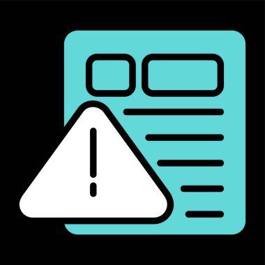 Uyarı hata simgesi renk ana hatları vektörü