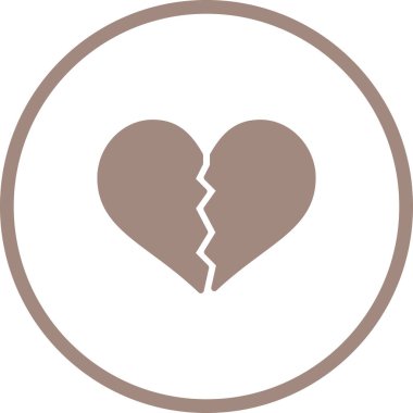 Kırık kalp yuvarlak simgesi