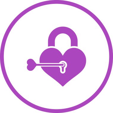 kalp anahtarı simgesi modada izole edilmiş arkaplan