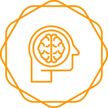 Beyin. Web simgesi basit illüstrasyon