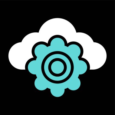 Bulut hesaplama simgesi vektör illüstrasyonu