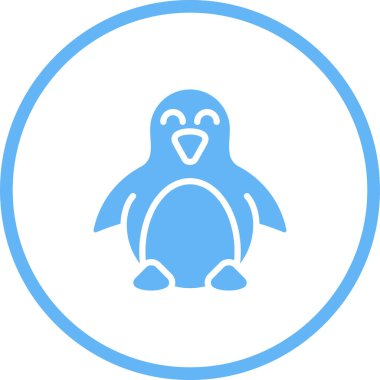 Sevimli penguen ikonu. Basit tasarım