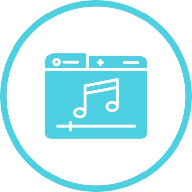 Müzik çalar. Basit resimleme